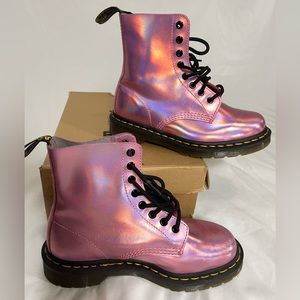 Doc Martens Pascal IM pink reflective metallic leather size 7